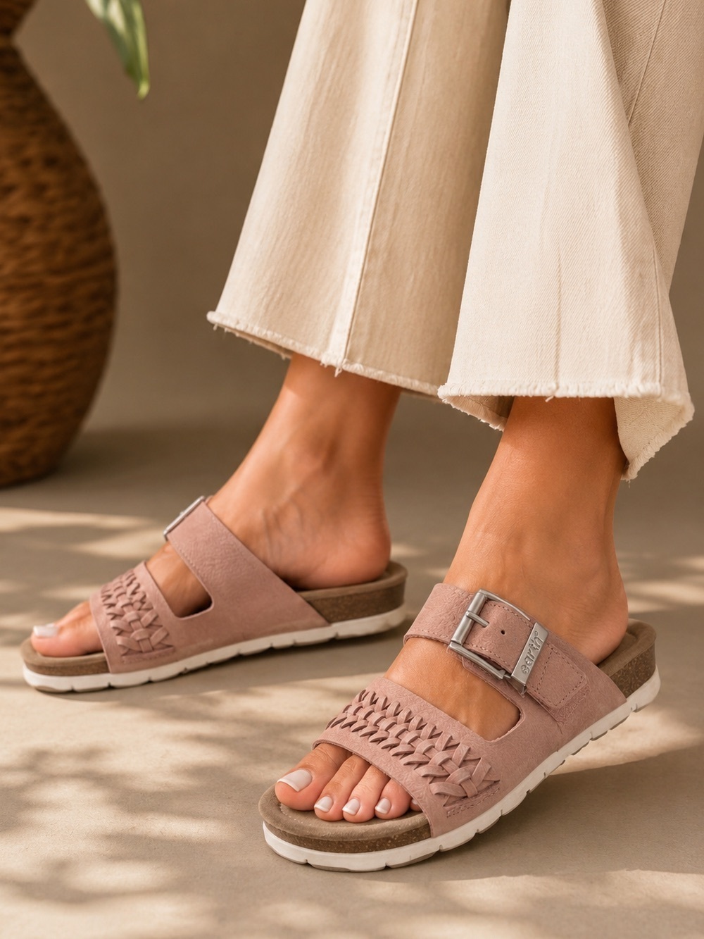 Earth Origins Emani Round Toe Casual Flat Slip-on Sandals size 7